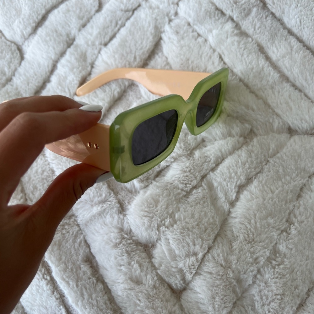Cream/orange and green sunglasses